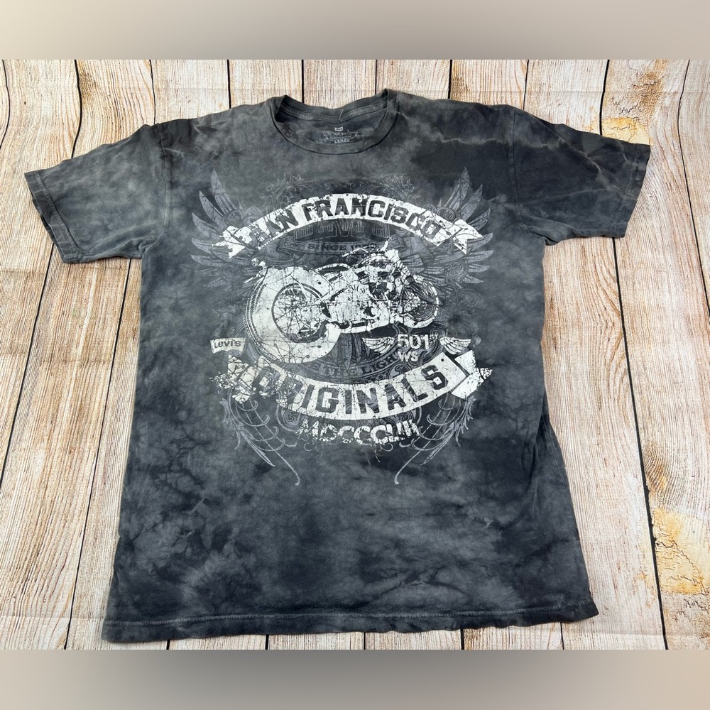 Levis Tie Dye San Francisco Originals Motorcycle Shirt Large